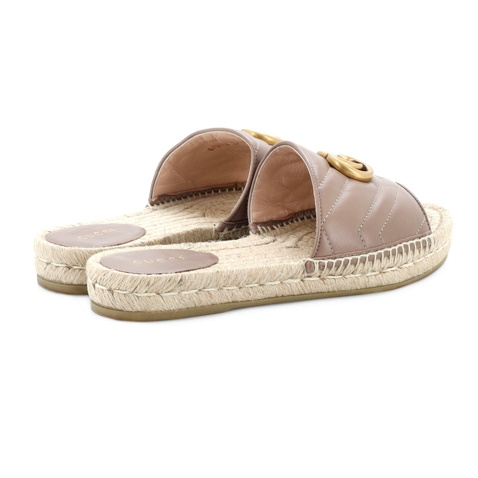 Women's GG Marmont Espadrilles Slide Sandals Matelasse Leather
