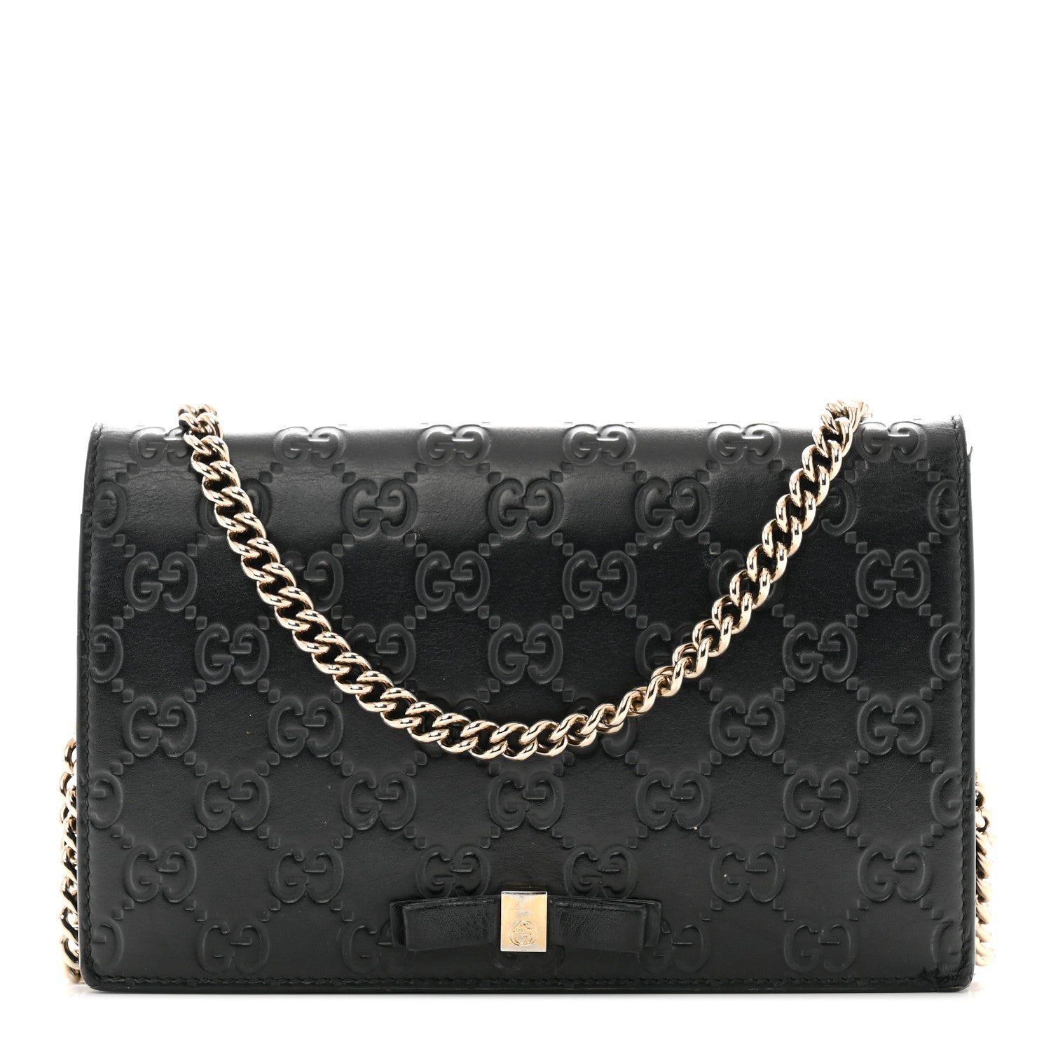 Guccissima Signature Bowy Chain Wallet Black