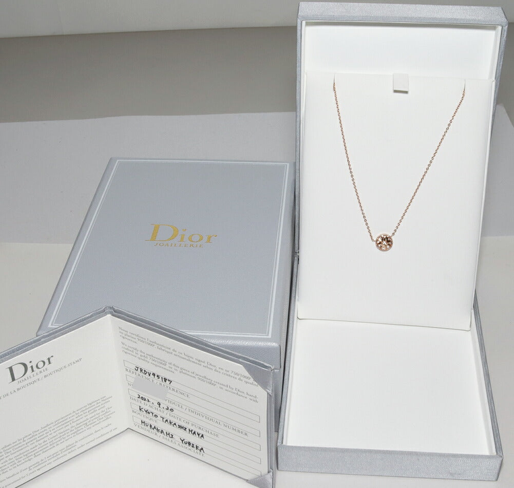 Christian Dior K18PG Rose des Vents Pendant Necklace JRDV95187_0000