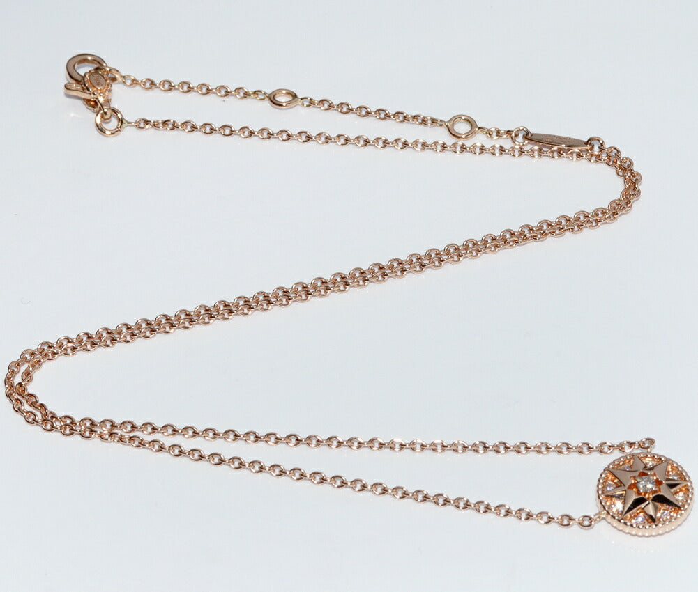 Christian Dior K18PG Rose des Vents Pendant Necklace JRDV95187_0000