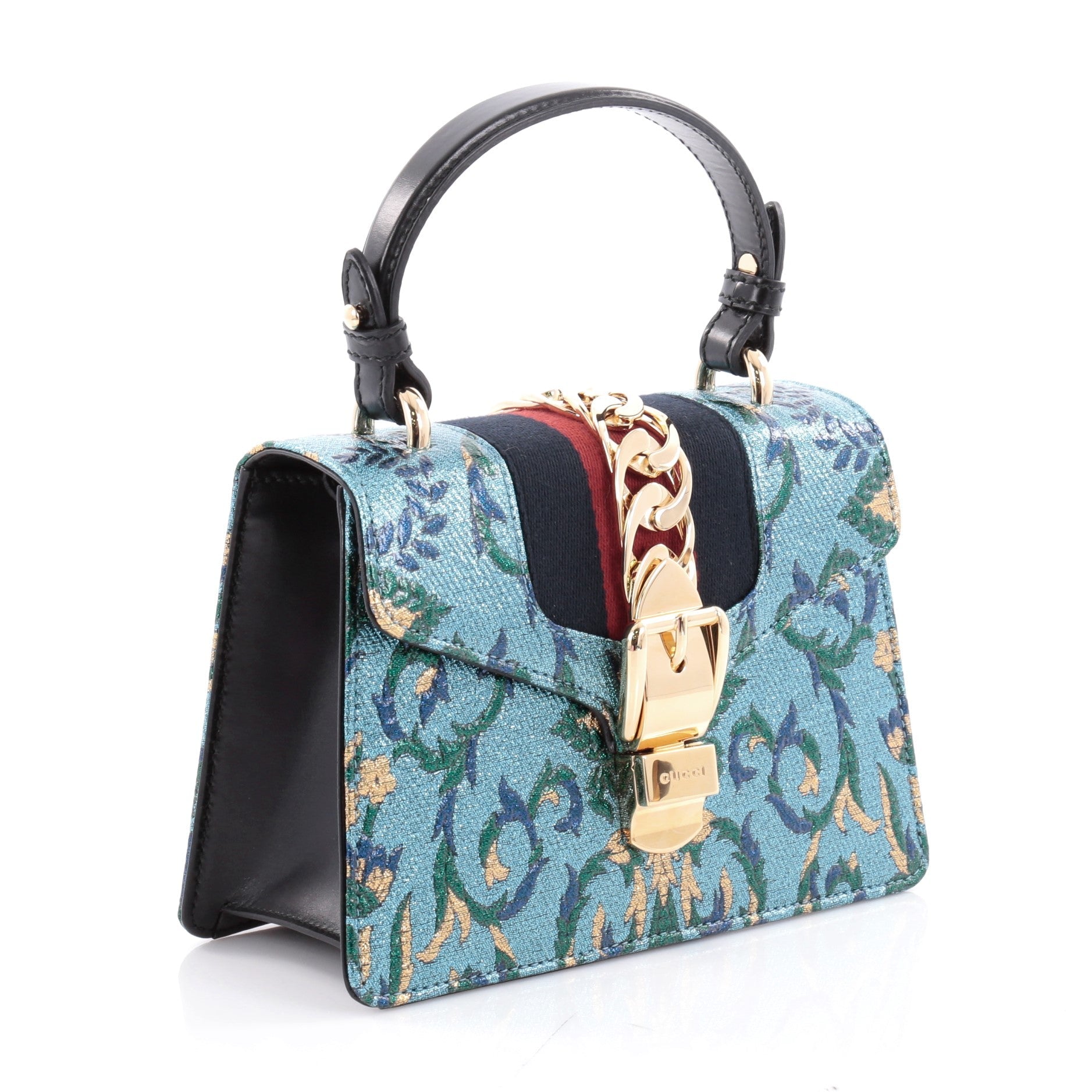 Sylvie Top Handle Bag Brocade Mini