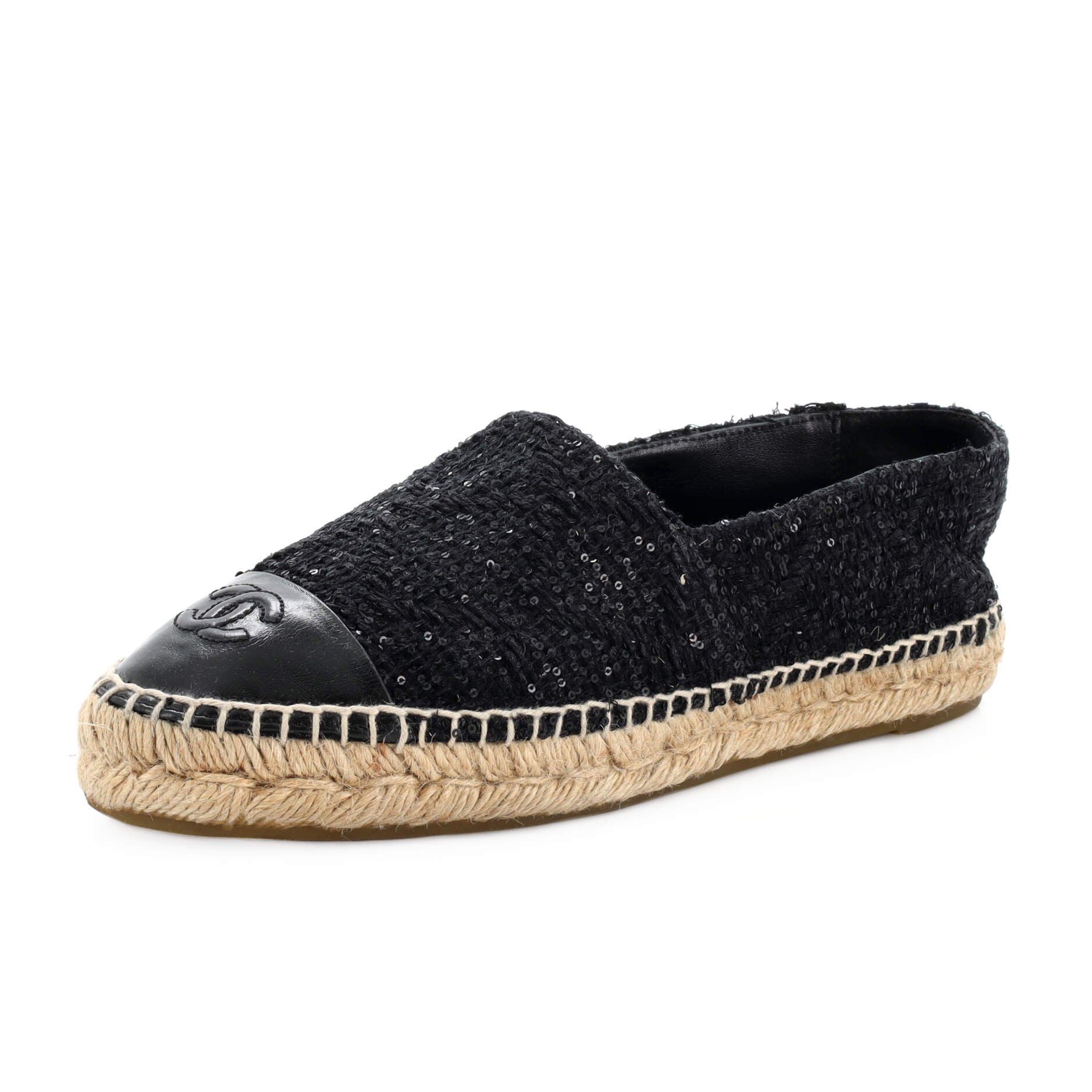 Women's CC Cap Toe Espadrilles Tweed with Leather
