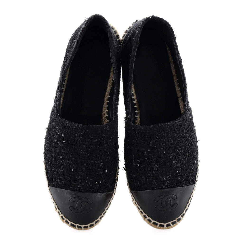 Women's CC Cap Toe Espadrilles Tweed with Leather