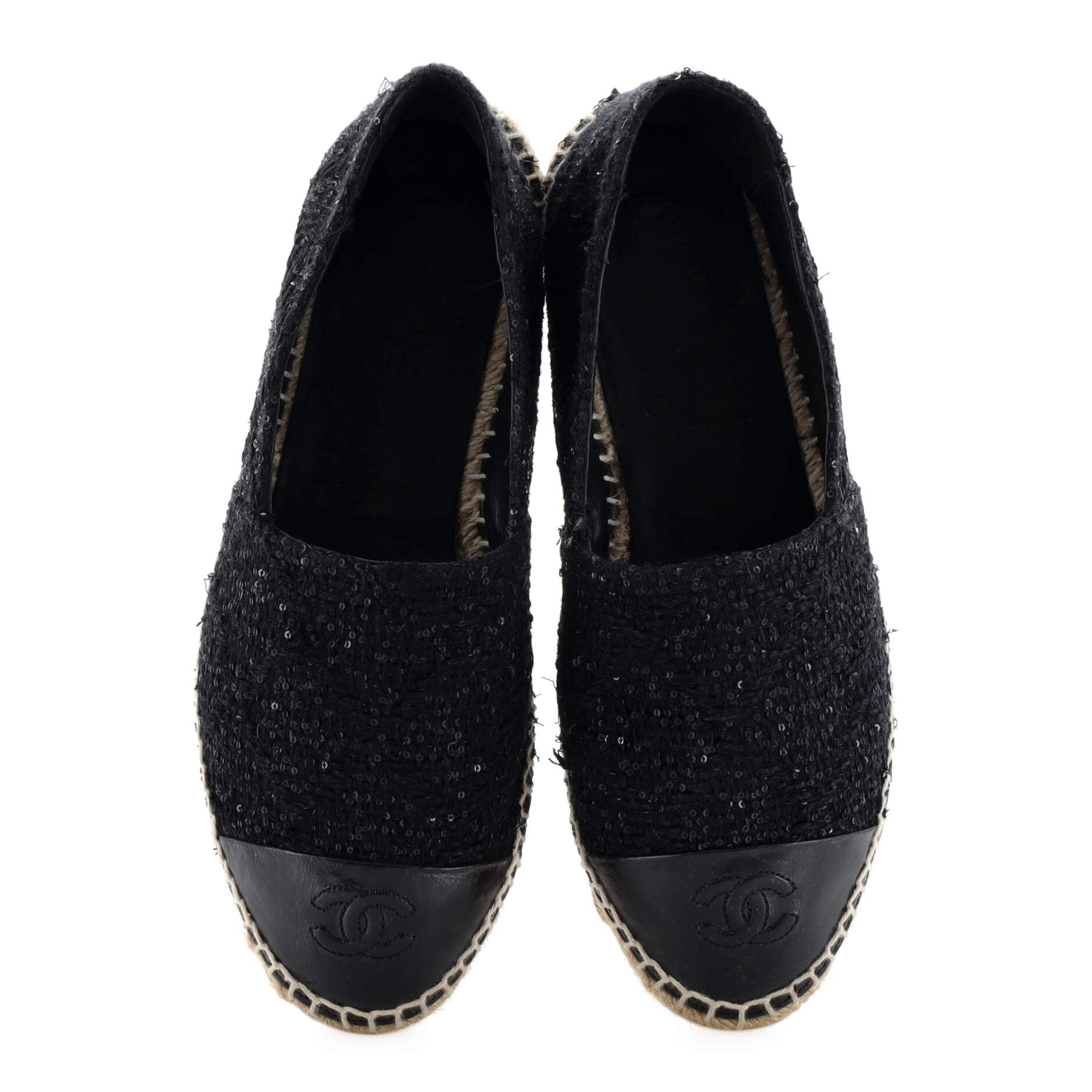 Women's CC Cap Toe Espadrilles Tweed with Leather