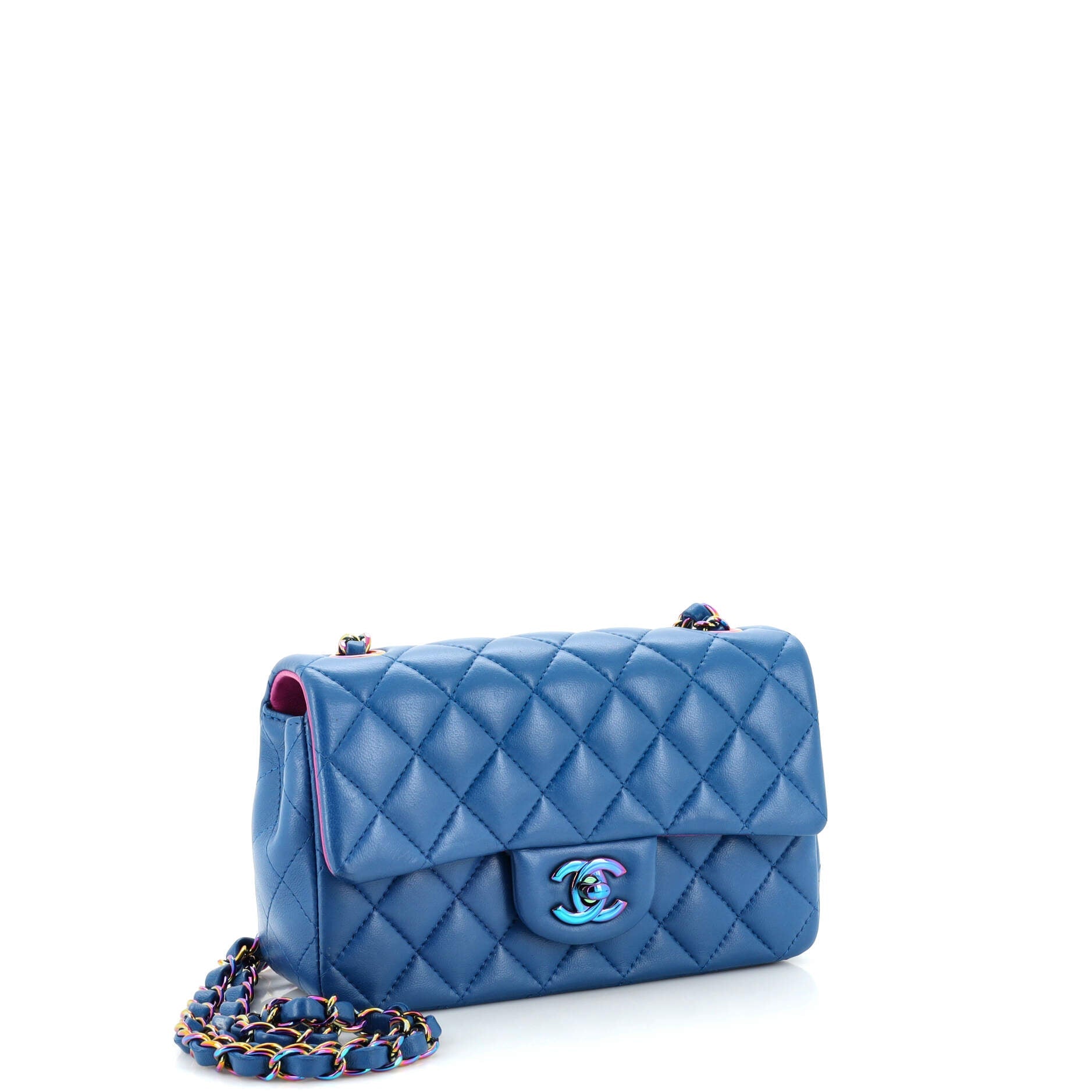 Classic Single Flap Bag Quilted Lambskin with Rainbow Hardware Mini