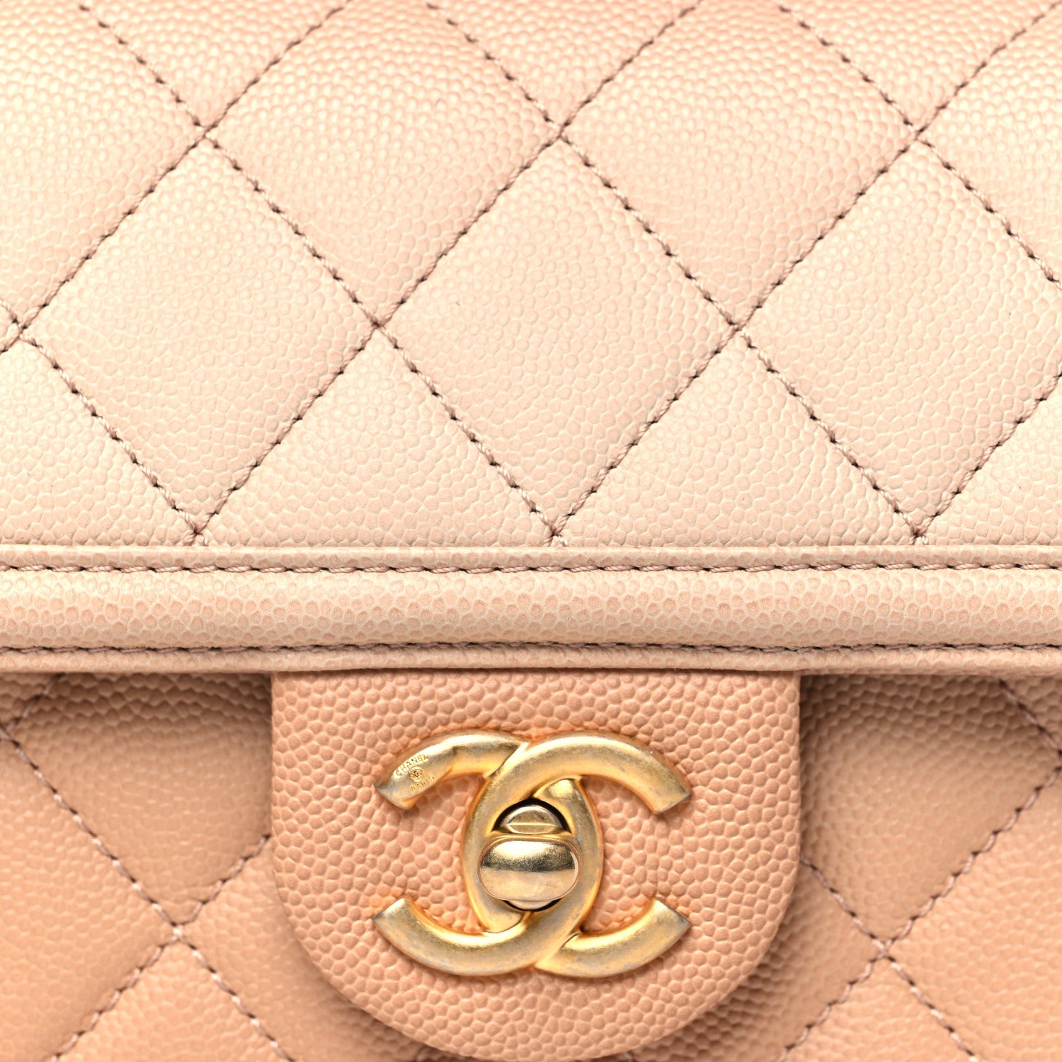 Caviar Quilted Sunset On The Sea Waist Bag Beige