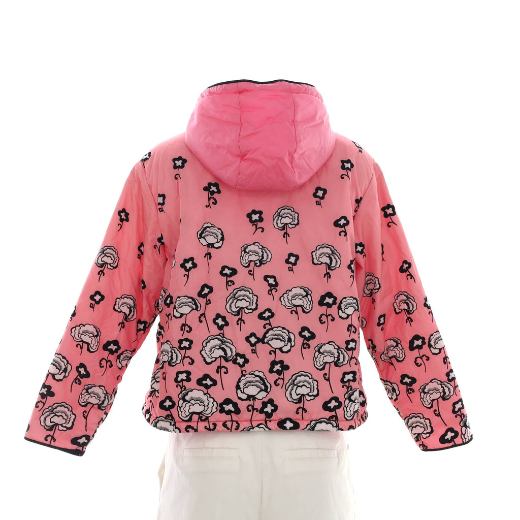 Women's Hooded Zip Puffer Jacket Printed Polyester