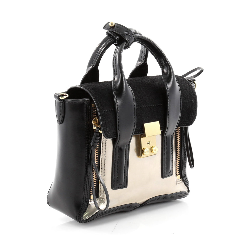 Pashli Satchel Leather and Calf Hair Mini