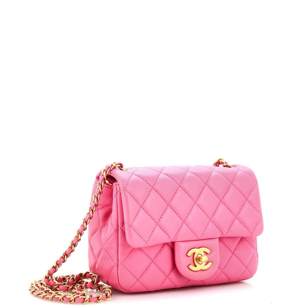 Pearl Crush Square Flap Bag Quilted Lambskin Mini