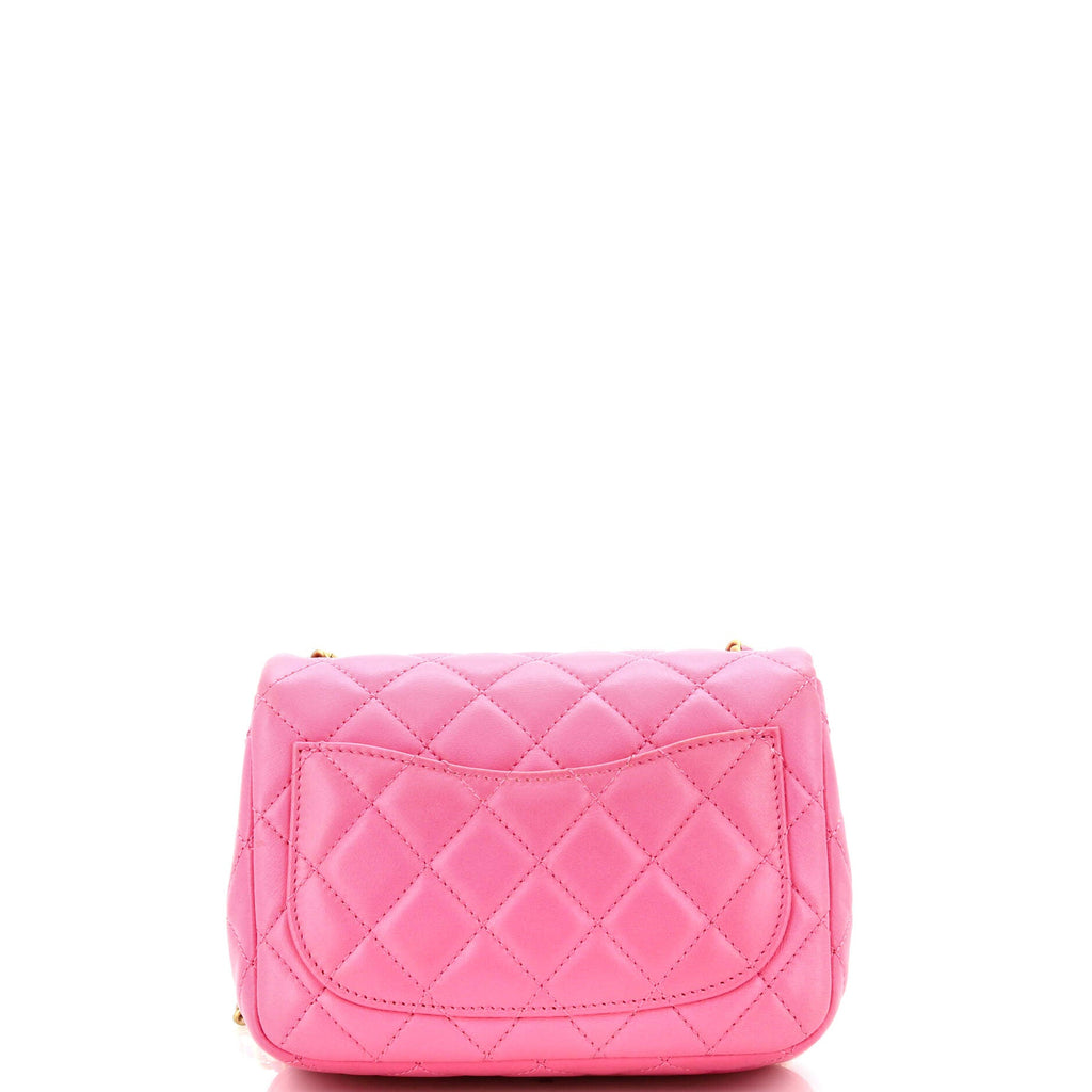 Pearl Crush Square Flap Bag Quilted Lambskin Mini