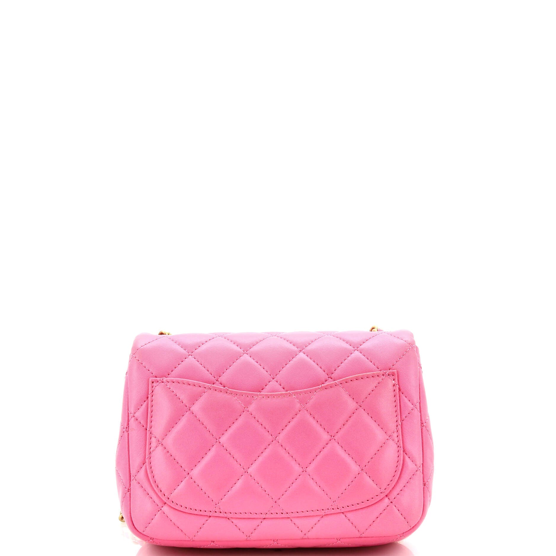 Pearl Crush Square Flap Bag Quilted Lambskin Mini