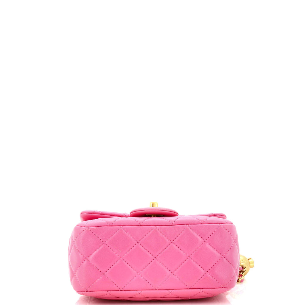 Pearl Crush Square Flap Bag Quilted Lambskin Mini