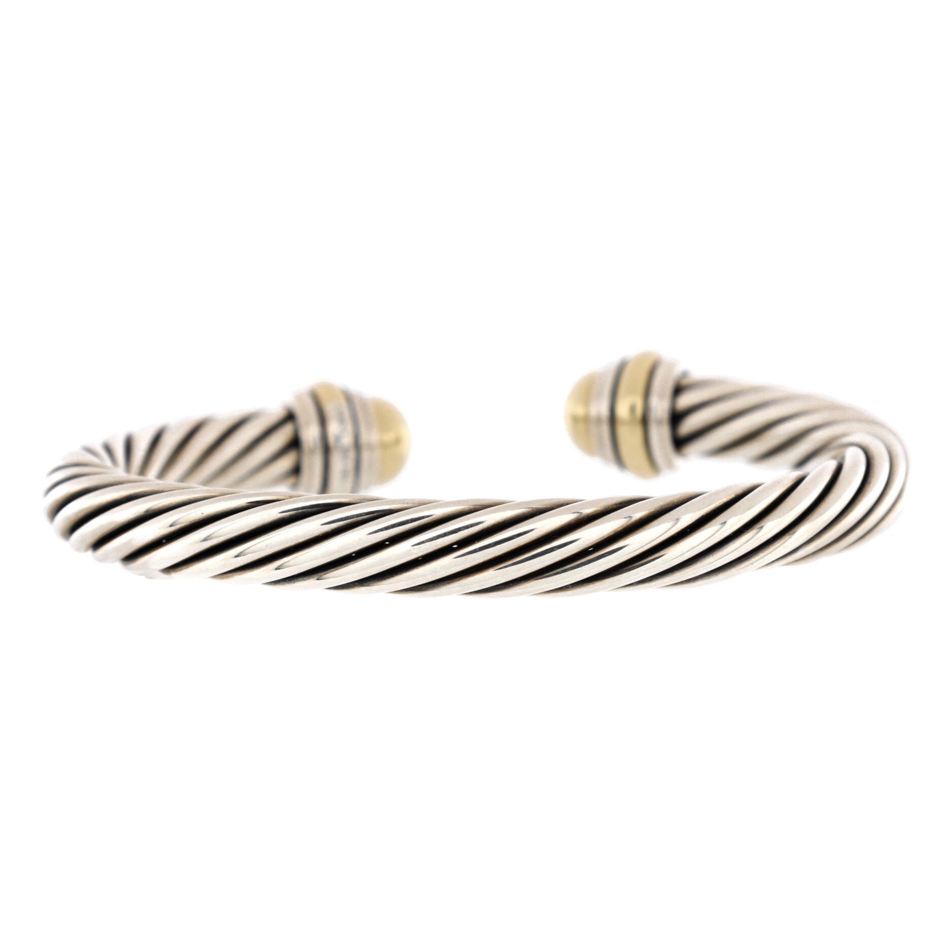 Cable Classic Bracelet Sterling Silver with 14K Yellow Gold 7mm