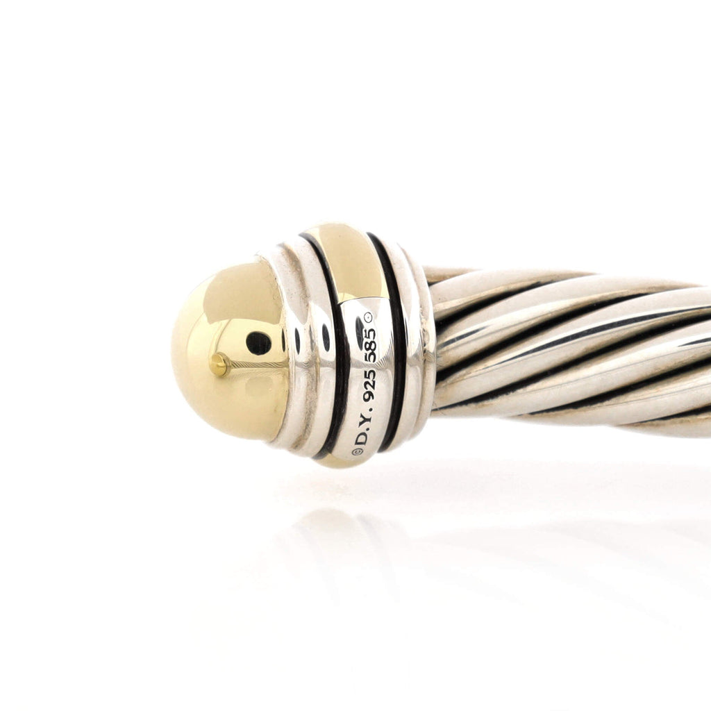 Cable Classic Bracelet Sterling Silver with 14K Yellow Gold 7mm