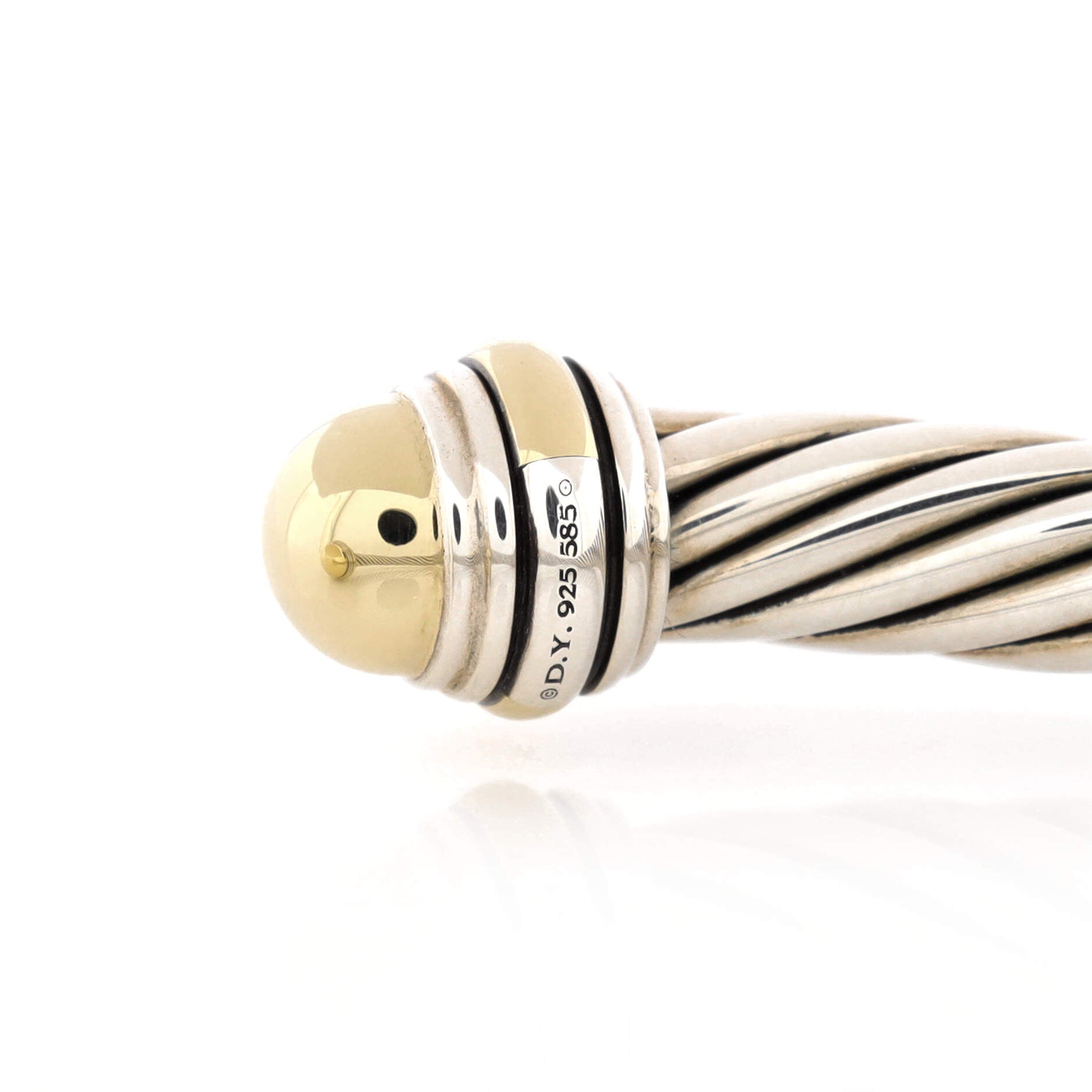 Cable Classic Bracelet Sterling Silver with 14K Yellow Gold 7mm