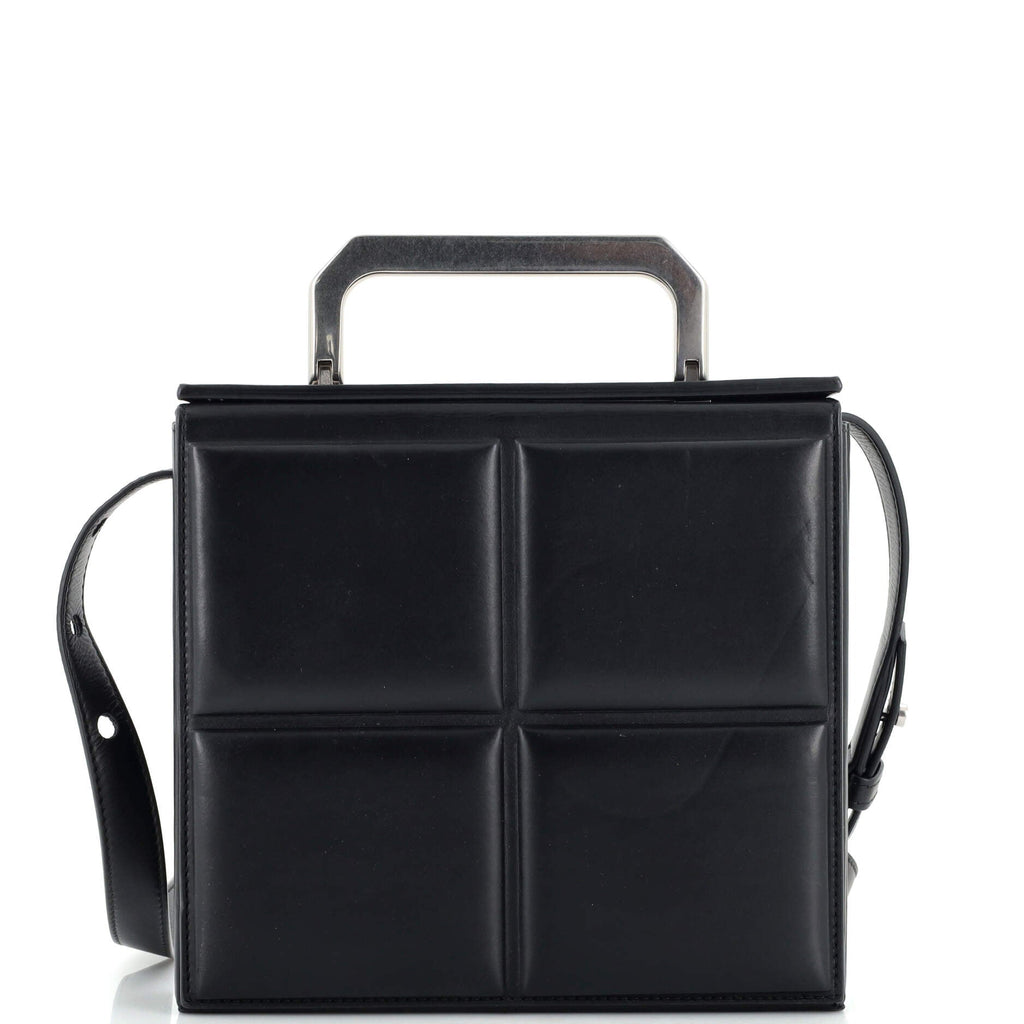 Trunk Top Handle Messenger Bag Padded Maxi Leather Mini