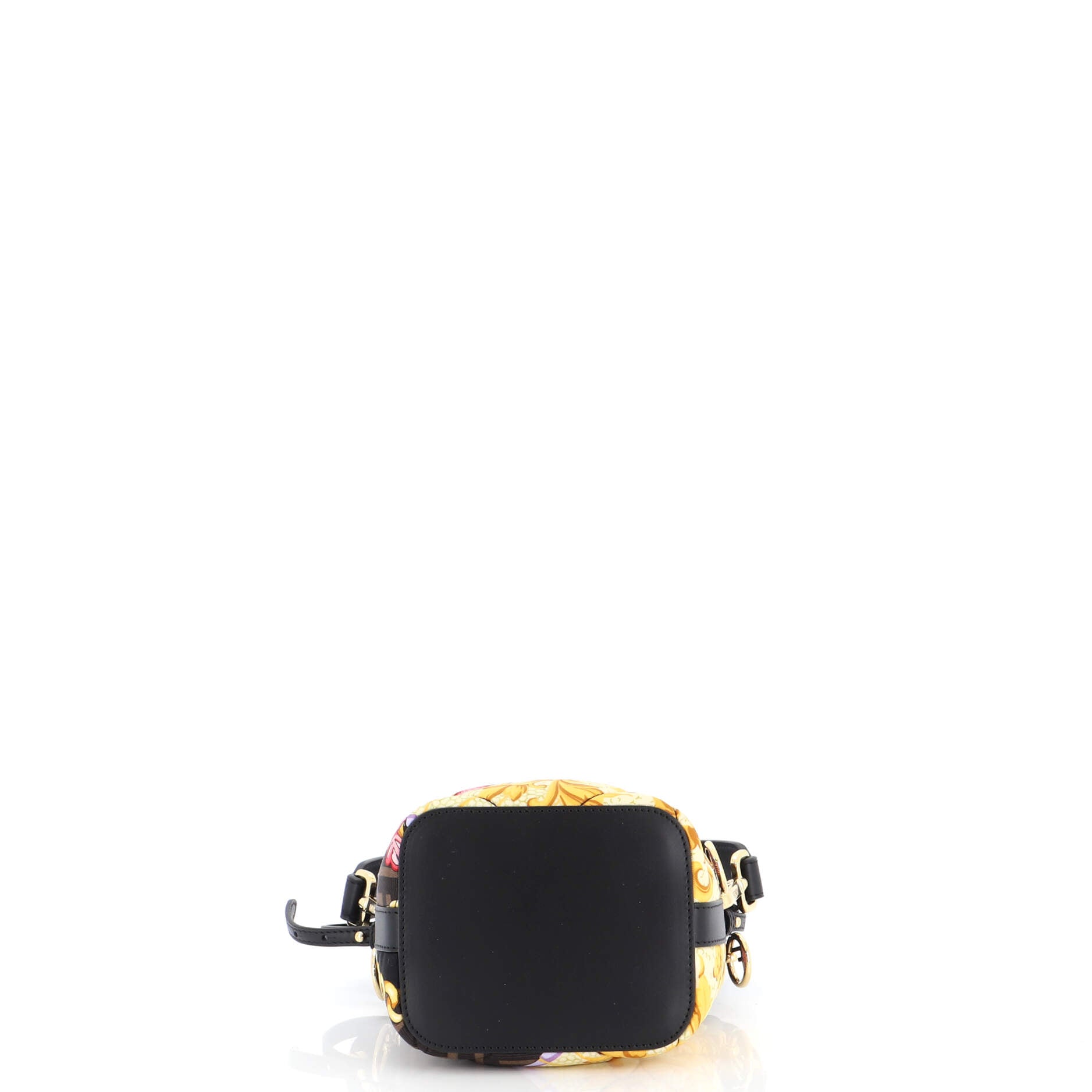 x Versace Fendace Mon Tresor Bucket Bag Quilted Printed Zucca Silk Mini