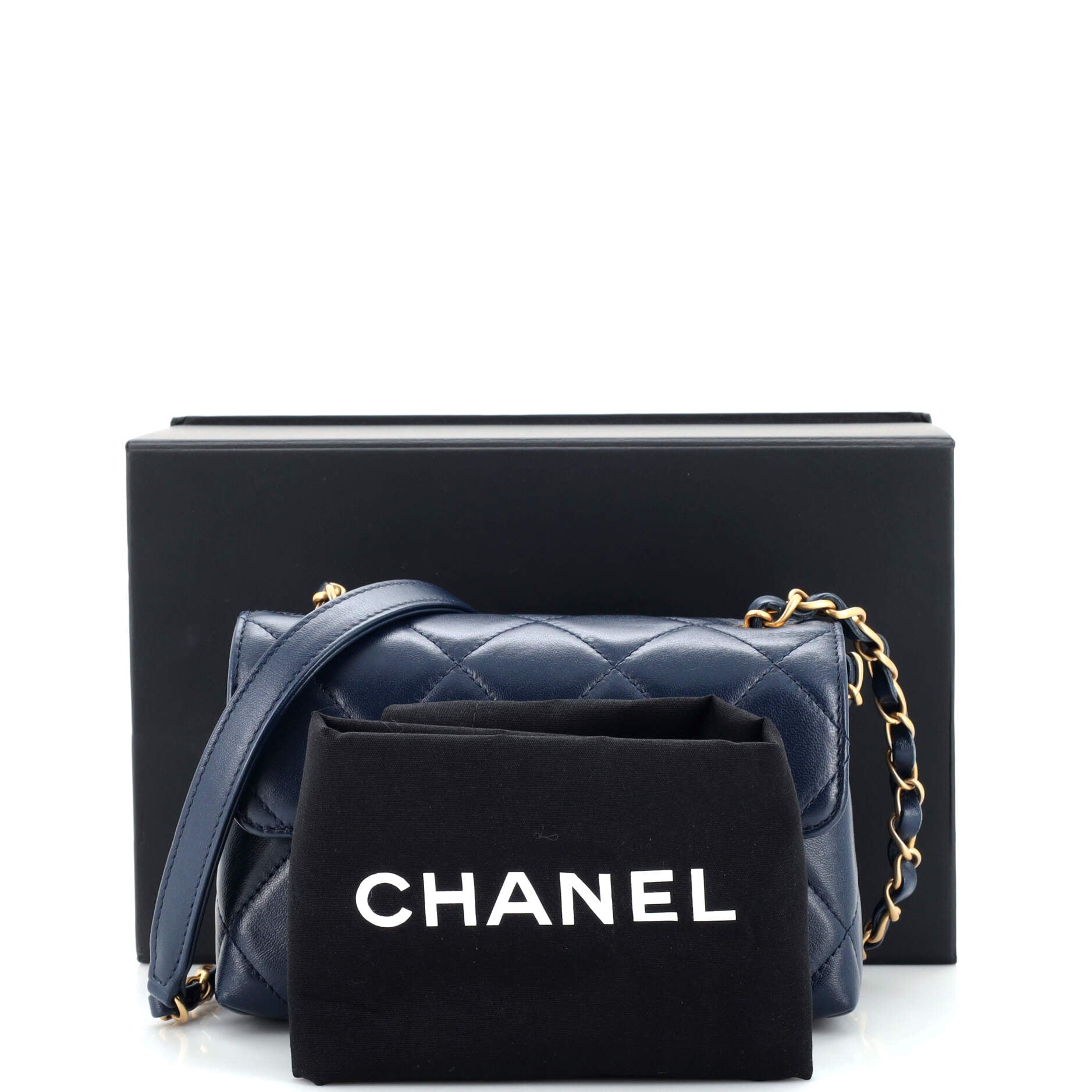 CC Diamond Lock Flap Bag Quilted Lambskin Mini