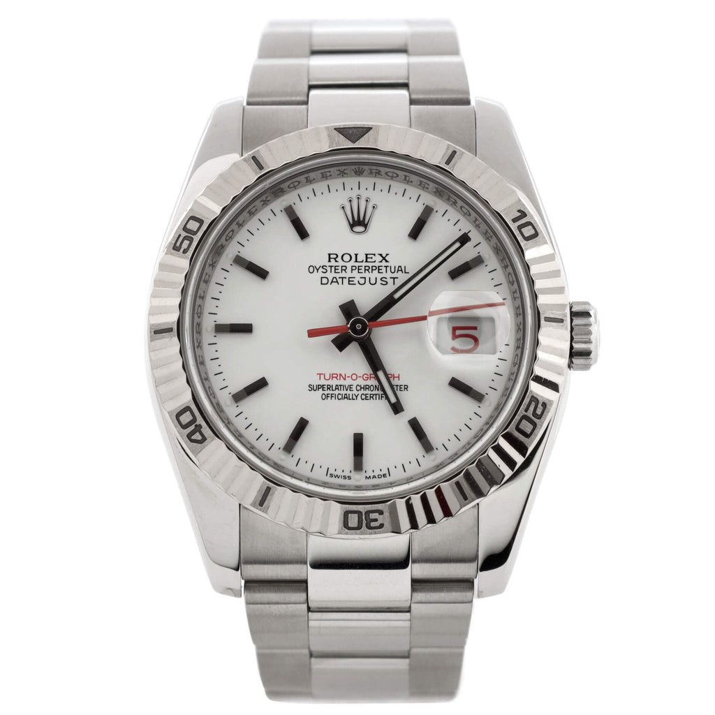 Oyster Perpetual Datejust Turn-O-Graph Automatic Watch Stainless Steel and White Gold 36