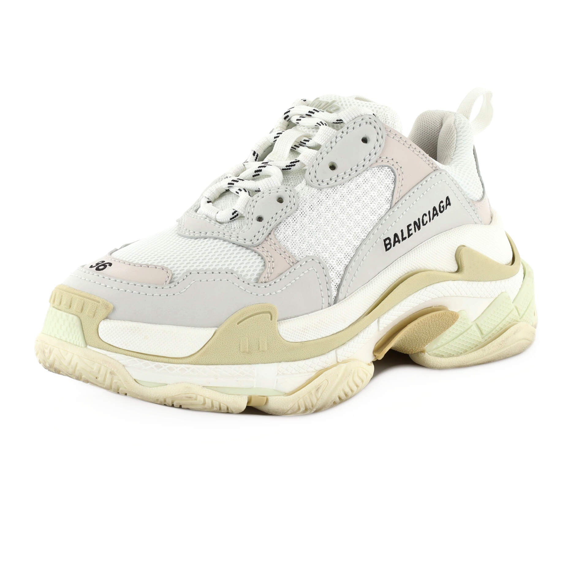 Women's Triple S Sneakers Fabric and Mesh with Faux Leather