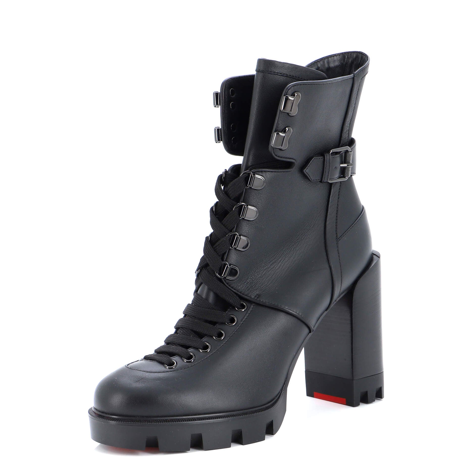 Women's Macademia Biker Platform Boots Leather 100