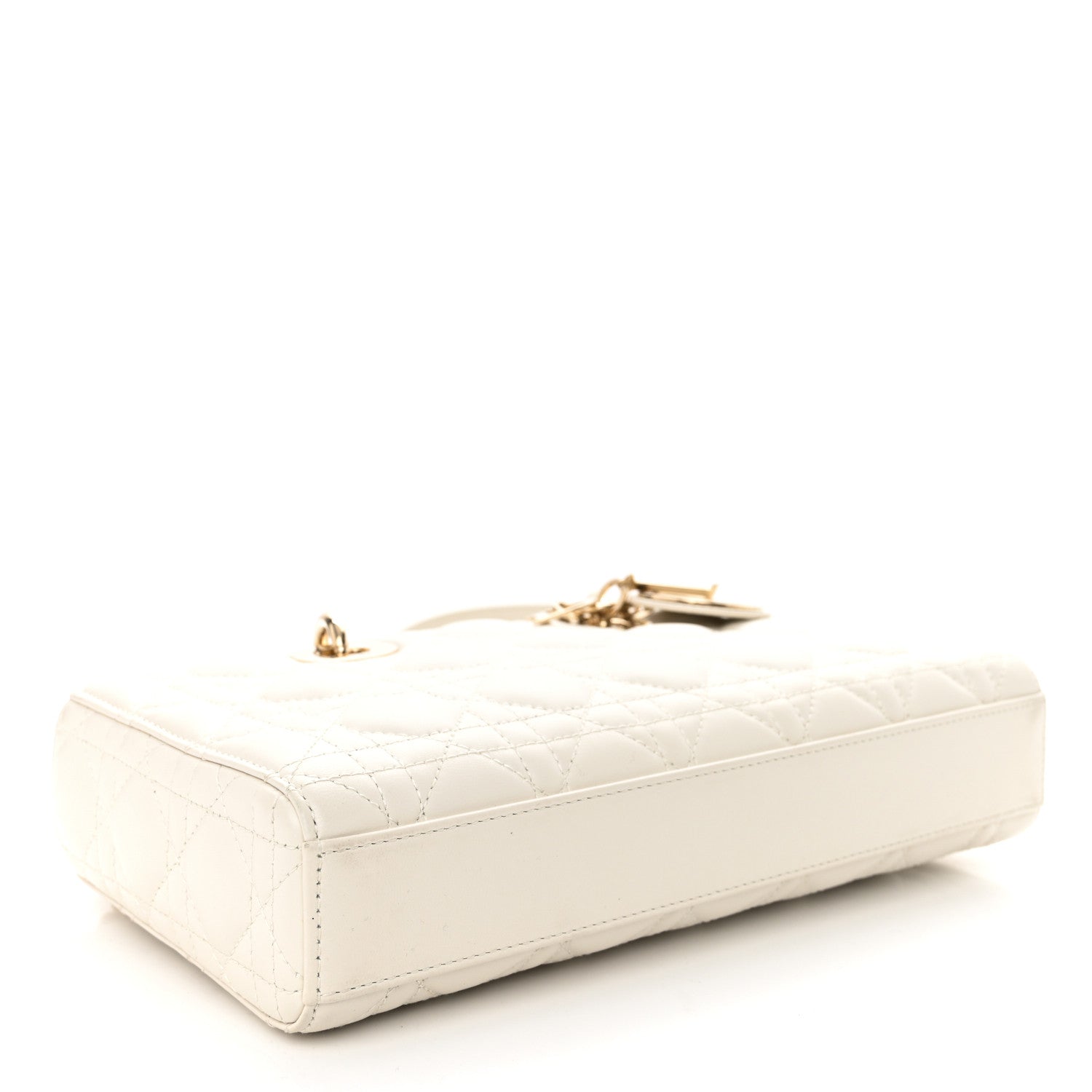 Calfskin Cannage Lady D-Joy White