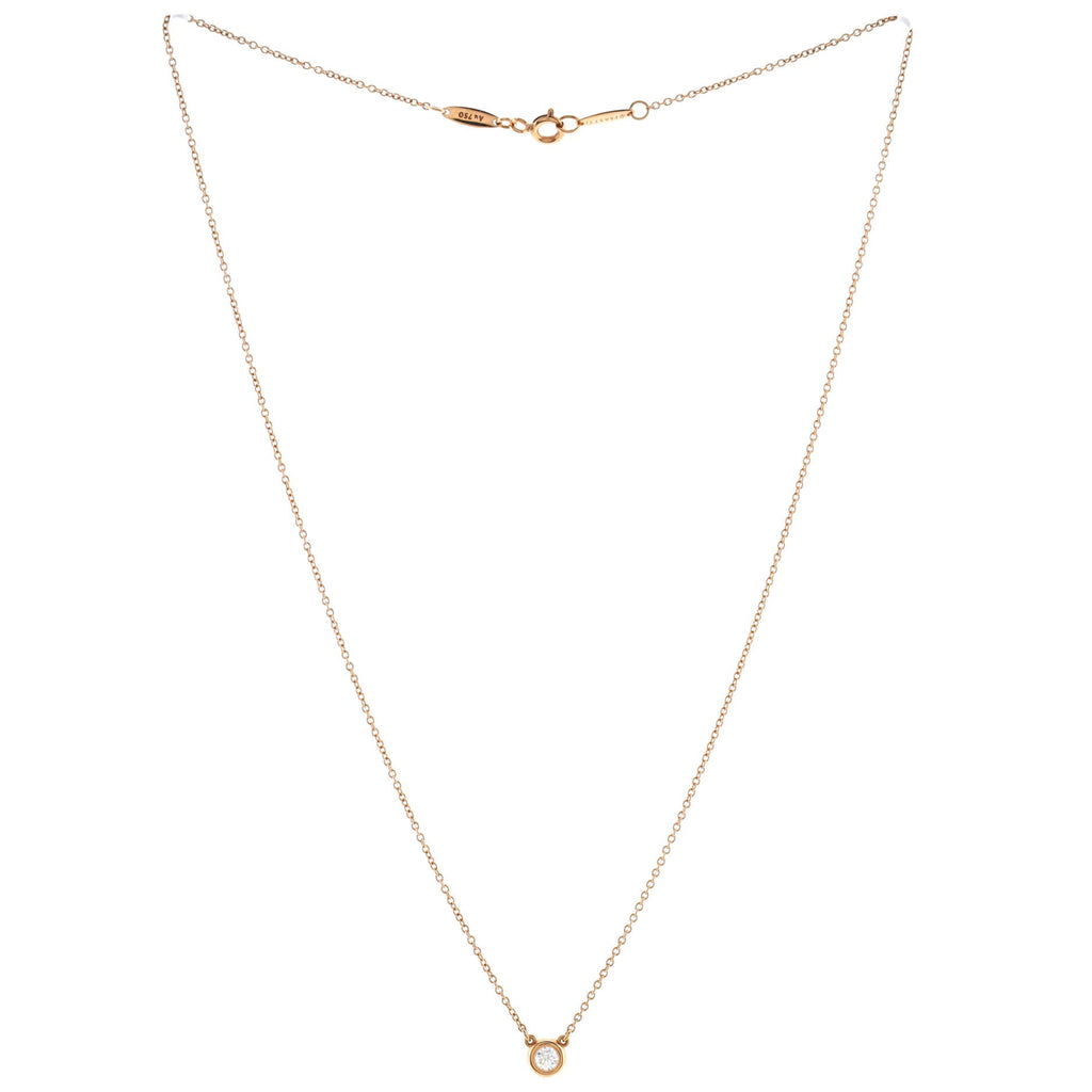 Elsa Peretti Diamonds By The Yard Pendant Necklace 18K Rose Gold with Diamond 0.14CT