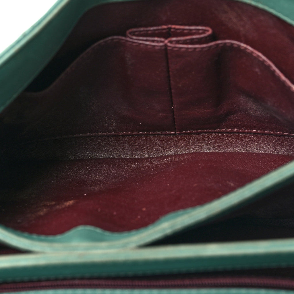 Lambskin Quilted Small Trendy CC Flap Dual Handle Bag Green