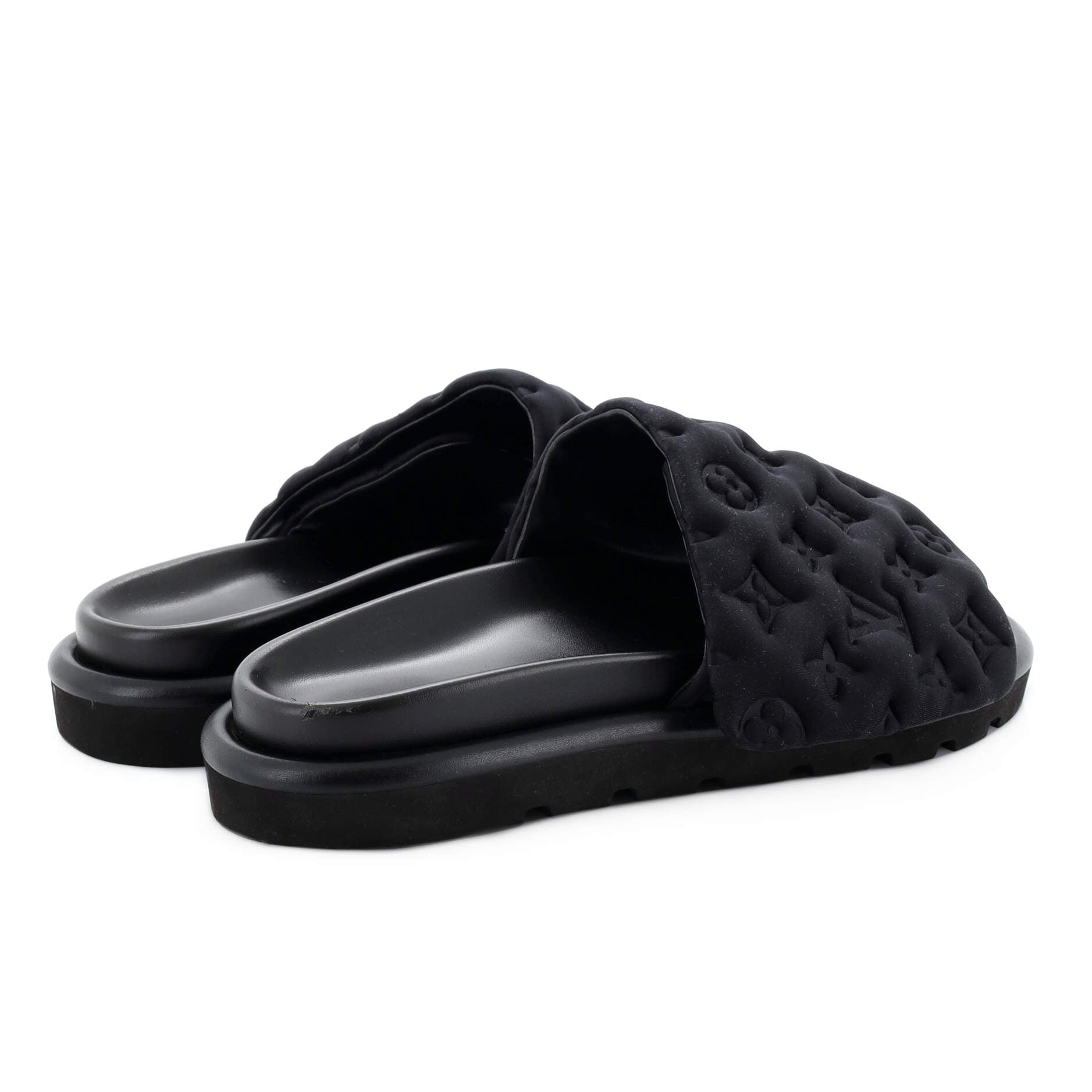 Women's Pool Pillow Comfort Mule Sandals Monogram Puffer Fabric