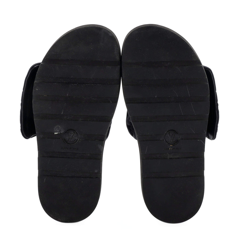 Women's Pool Pillow Comfort Mule Sandals Monogram Puffer Fabric