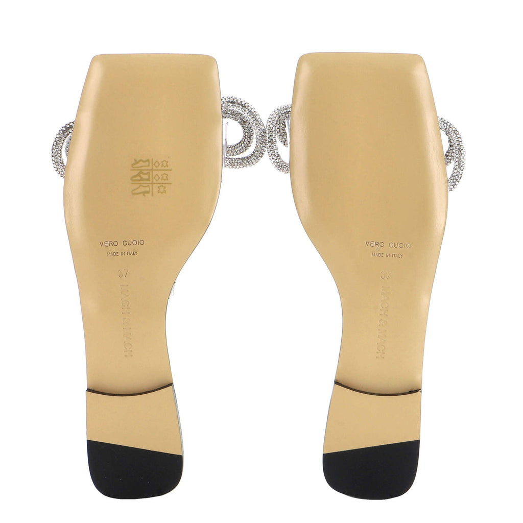 Women's Double Bow Square Toe Slide Sandals PVC