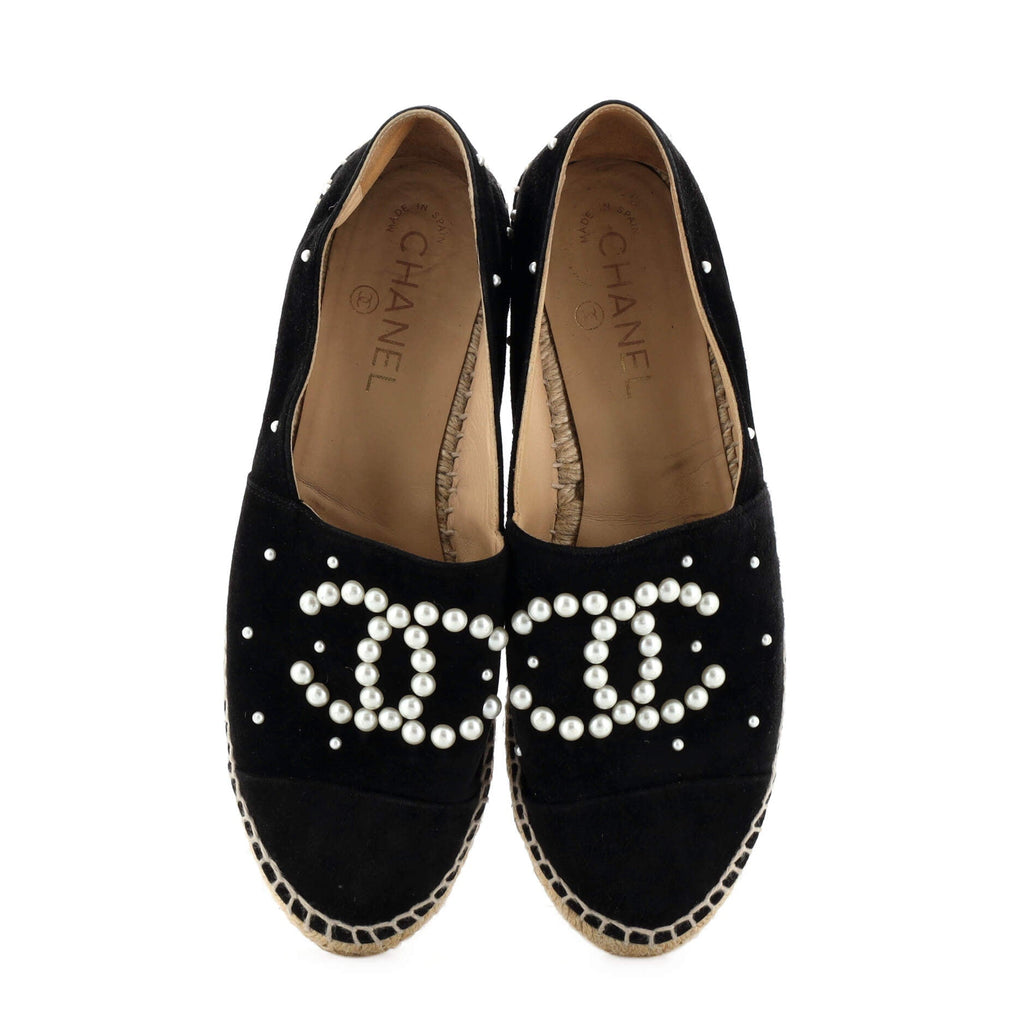 Women's CC Cap Toe Espadrilles Embellished Suede