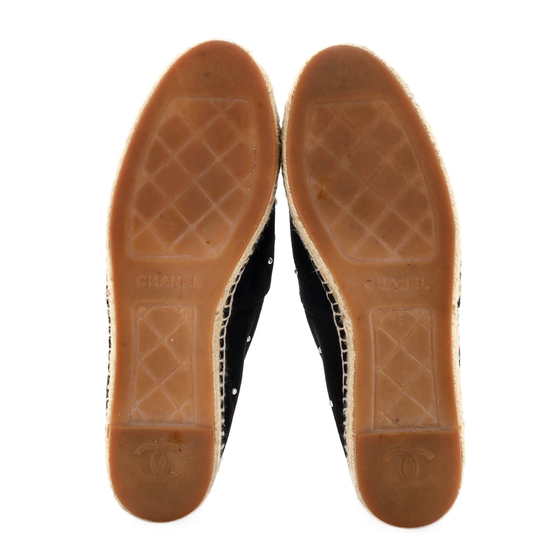 Women's CC Cap Toe Espadrilles Embellished Suede