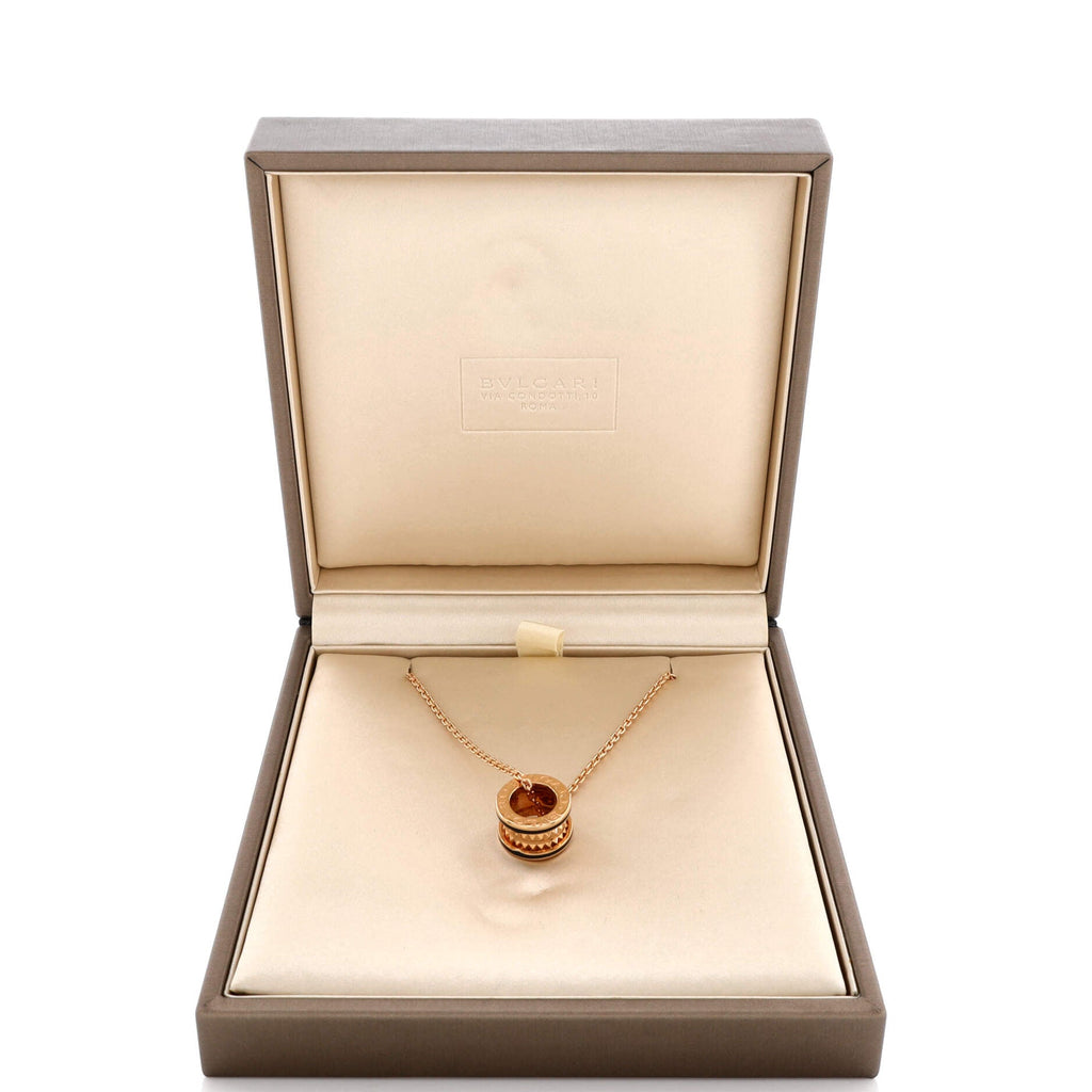 B.Zero 1 Rock Round Pendant Necklace 18K Rose Gold with Ceramic Small