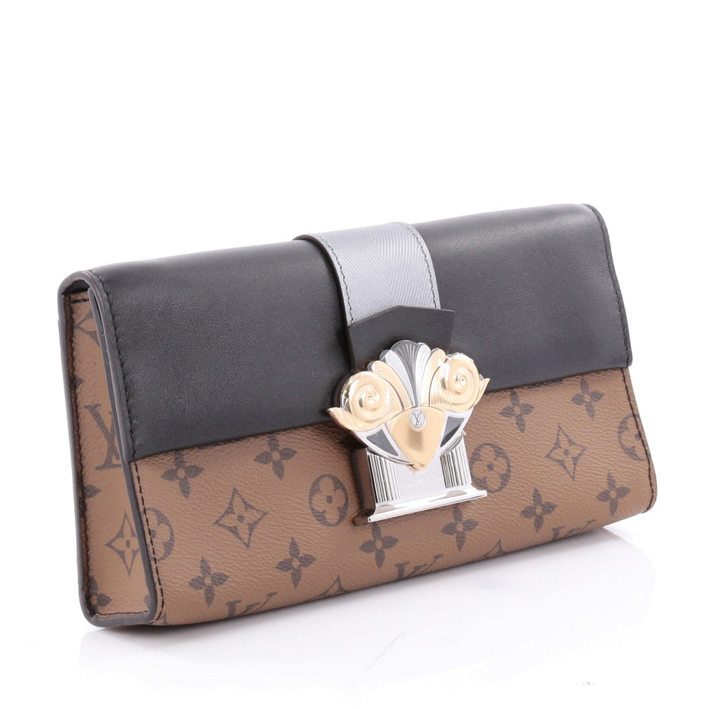 Column Clutch Reverse Monogram Canvas with Calf Leather