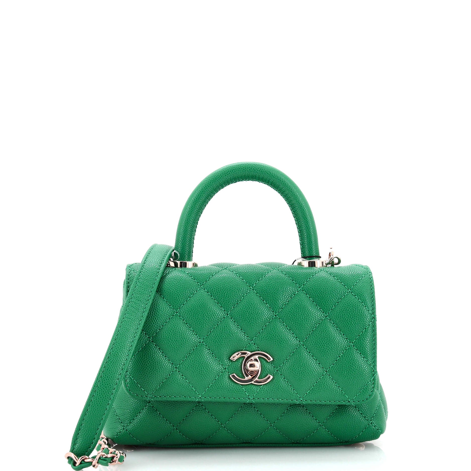 Coco Top Handle Bag Quilted Caviar Extra Mini