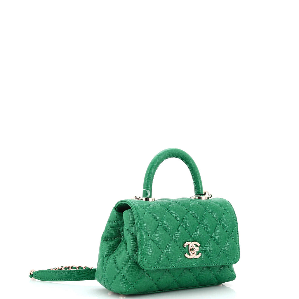 Coco Top Handle Bag Quilted Caviar Extra Mini