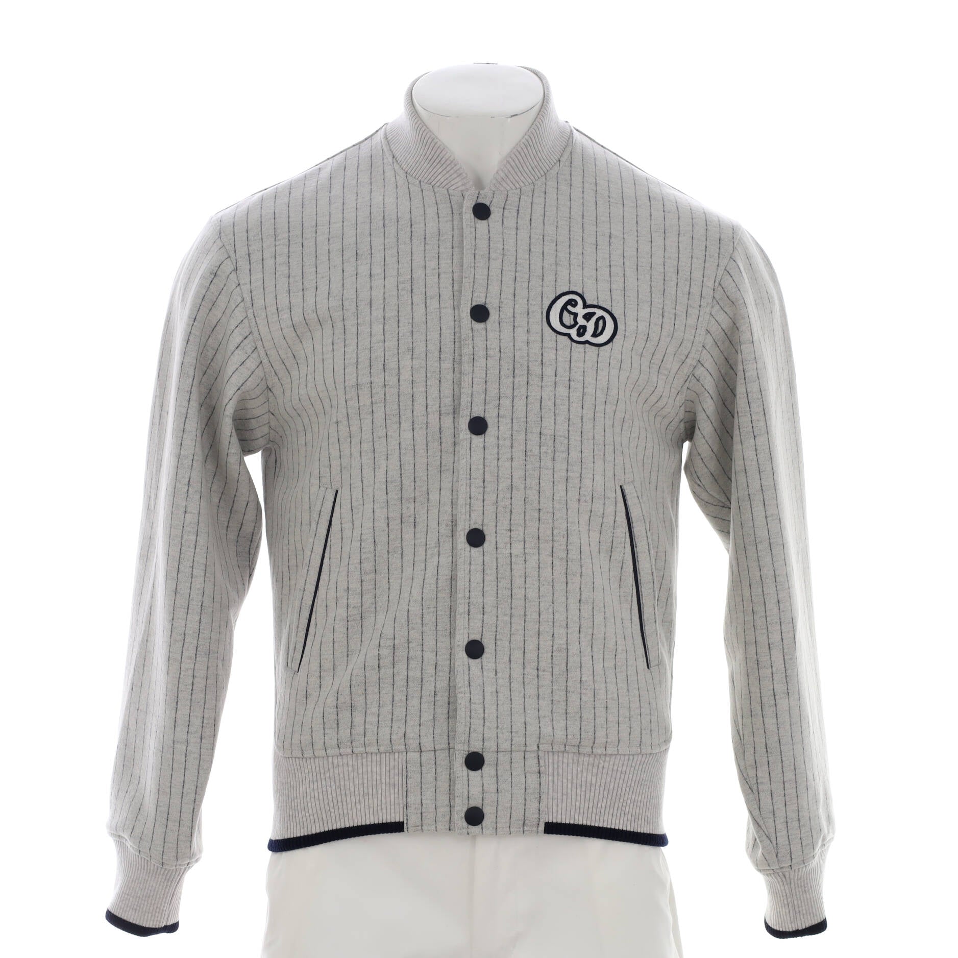Men's Logo Baseball Jacket Embroidered Wool Blend