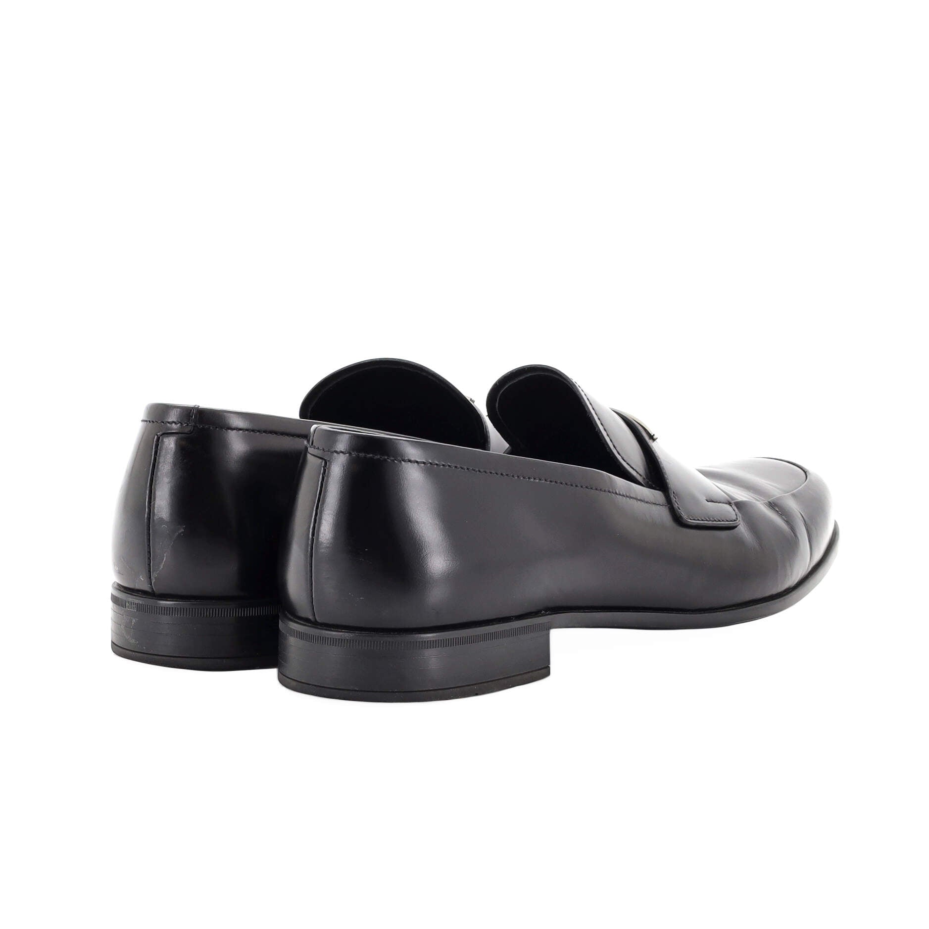 Men's Triangle Logo Loafers Spazzolato Leather
