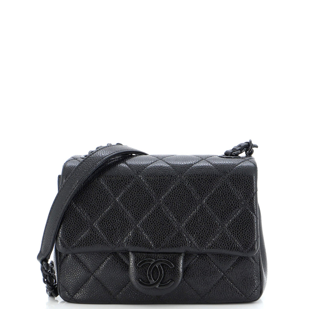 Incognito Square Flap Bag Quilted Caviar Mini