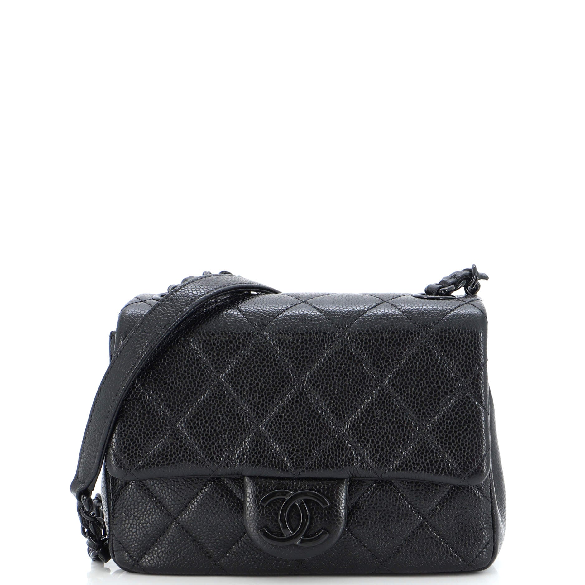 Incognito Square Flap Bag Quilted Caviar Mini
