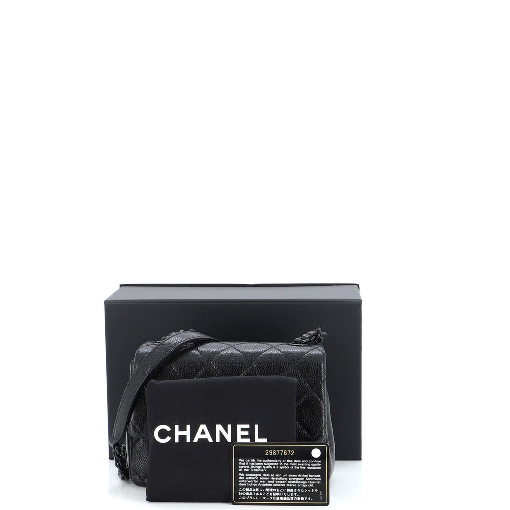 Incognito Square Flap Bag Quilted Caviar Mini