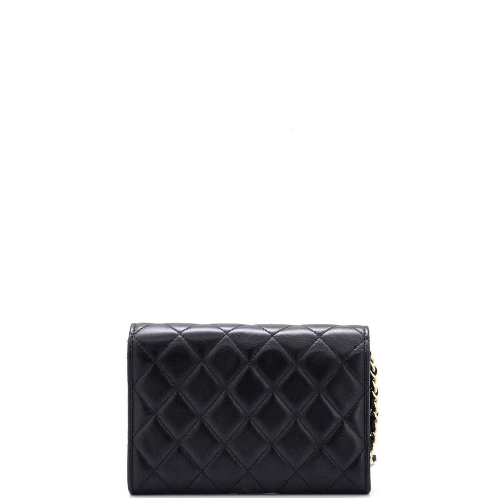 Pearl My Shoulder French Wallet on Chain Quilted Lambskin Mini