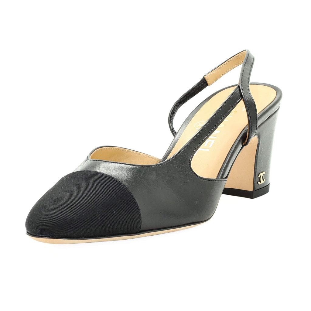 Women’s Cap Toe Slingback Pumps Leather