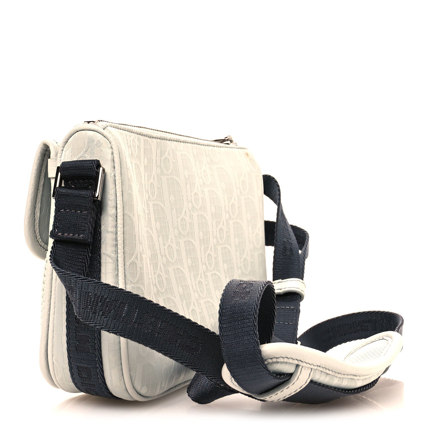 Technical Mesh Oblique Messenger Pouch Grey Blue