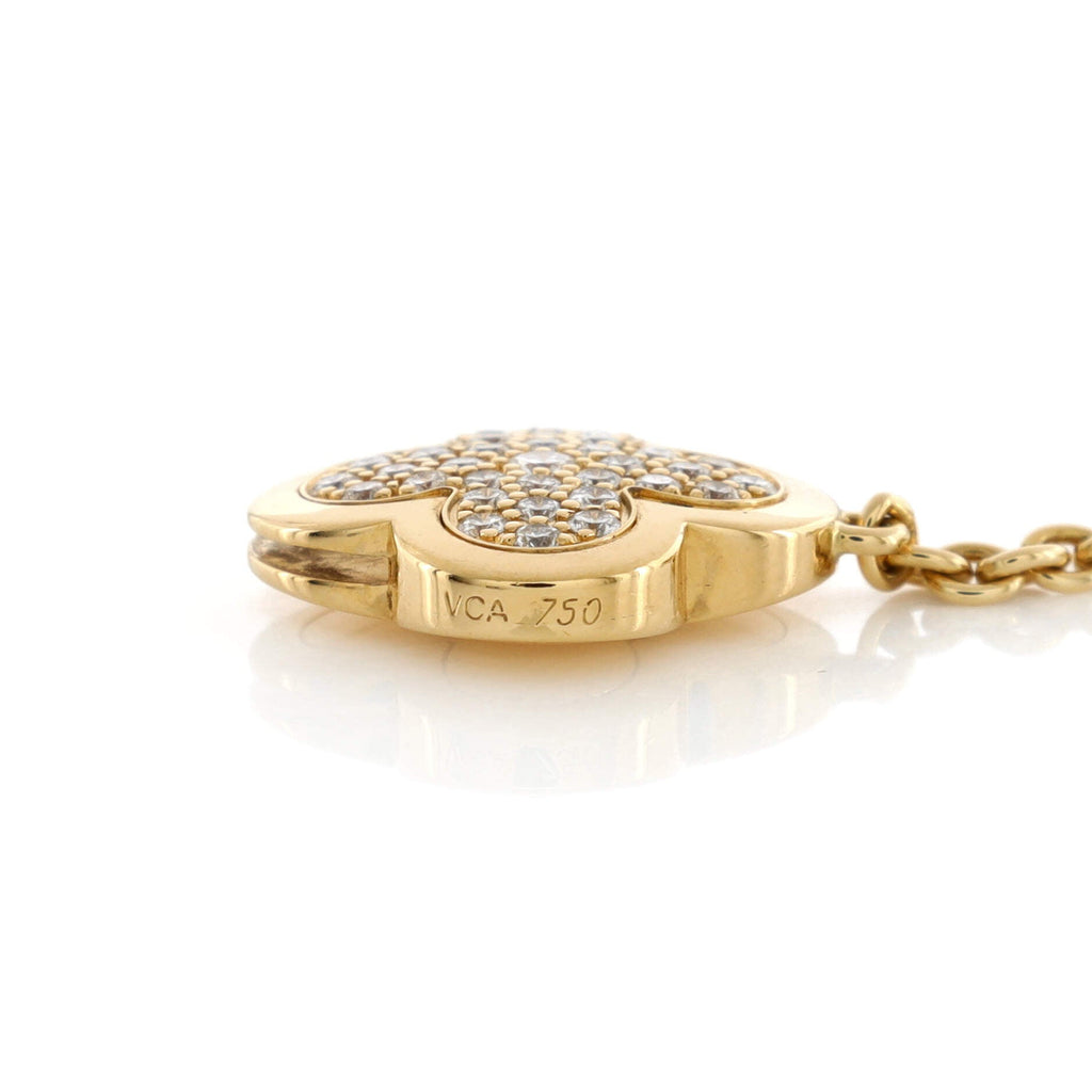 Pure Alhambra 9 Motifs Necklace 18K Yellow Gold with Pave Diamonds