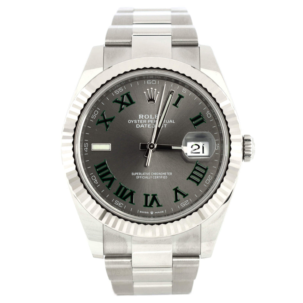 Oyster Perpetual Datejust Wimbledon Automatic Watch Stainless Steel and White Gold 41