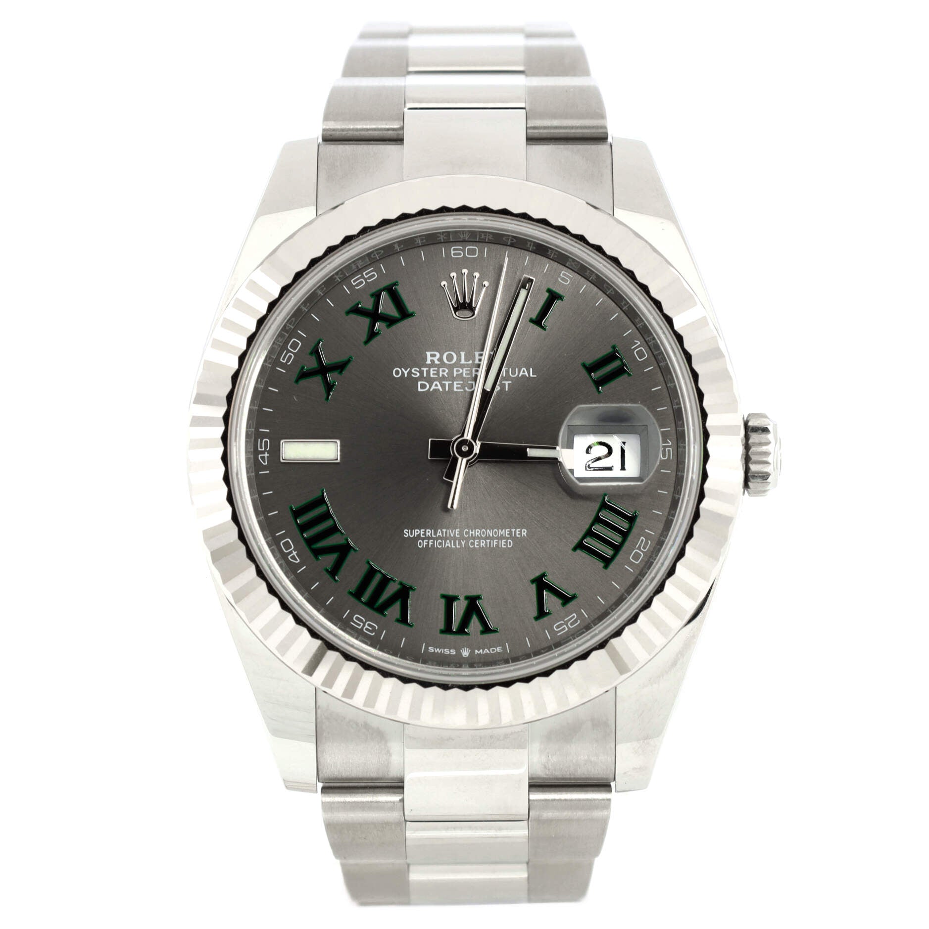 Oyster Perpetual Datejust Wimbledon Automatic Watch Stainless Steel and White Gold 41