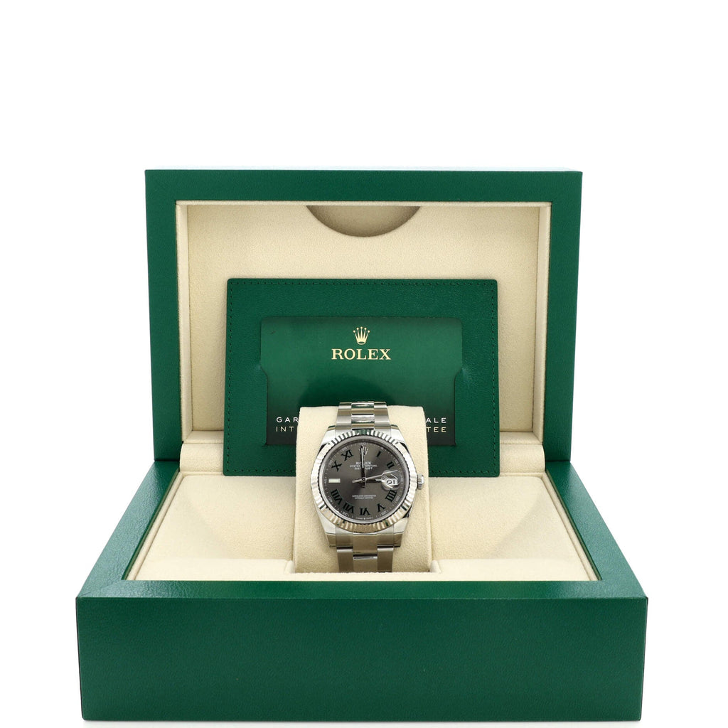 Oyster Perpetual Datejust Wimbledon Automatic Watch Stainless Steel and White Gold 41