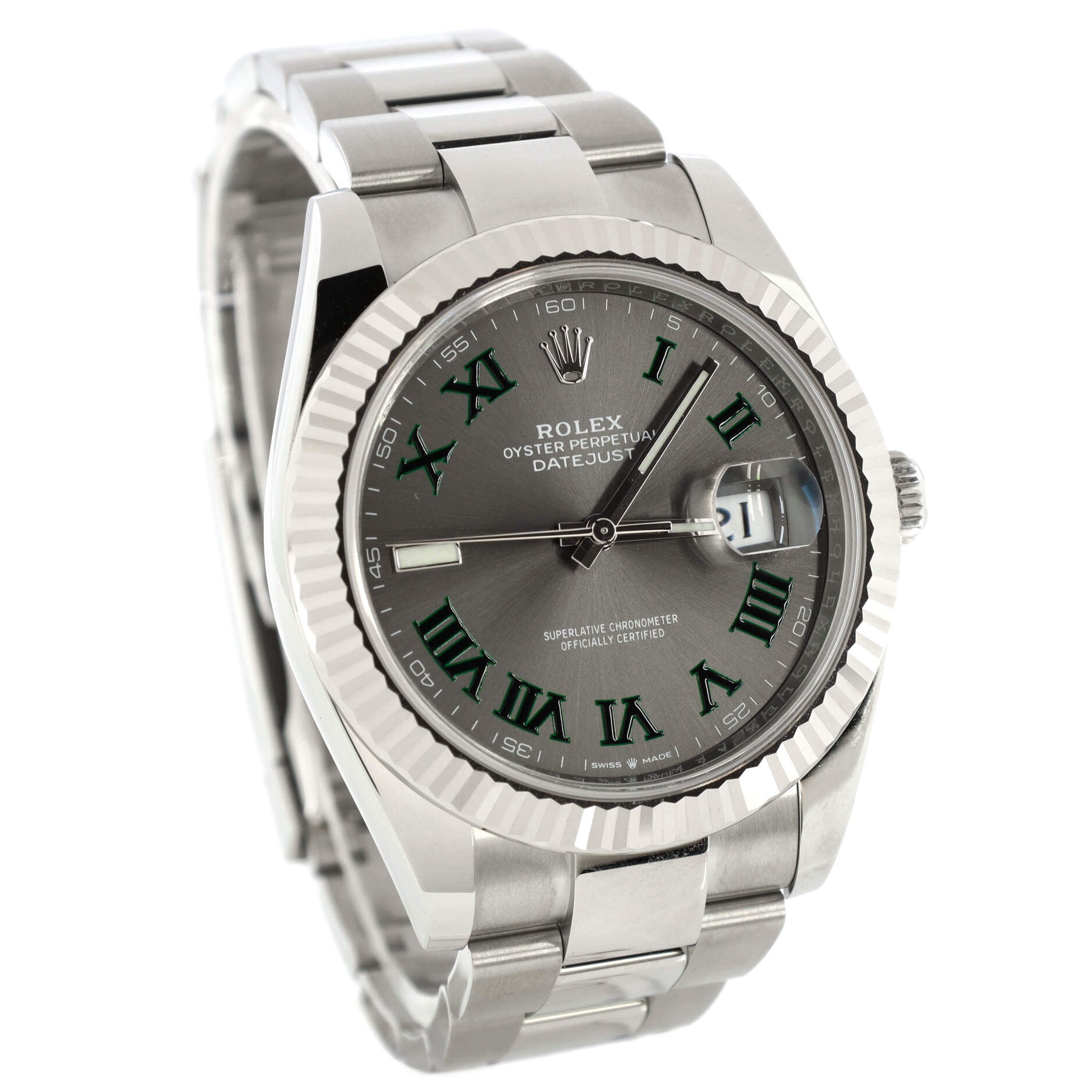Oyster Perpetual Datejust Wimbledon Automatic Watch Stainless Steel and White Gold 41